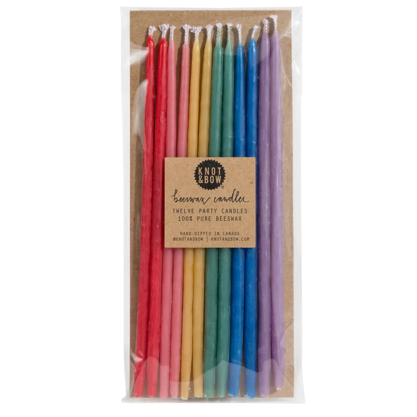 Tall Rainbow Beeswax Party Candles