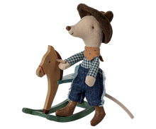 Load image into Gallery viewer, Maileg | Cowboy Mouse on Rocking Horse, Little Brother
