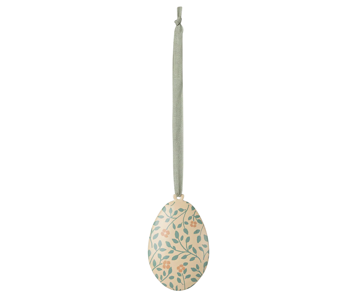 Maileg | Metal ornament, Easter Egg, Dark Mint Branches