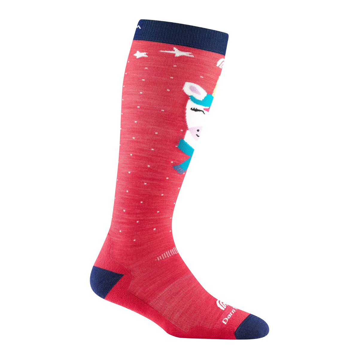 Raspberry Darn Tough Kids Magic Mountain over-the-calf midweight ski and snowboard sock.