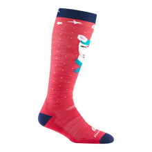 Load image into Gallery viewer, Darn Tough | Kids Magic Mountain Over-the-Calf Midweight Ski & Snowboard Socks in Raspberry