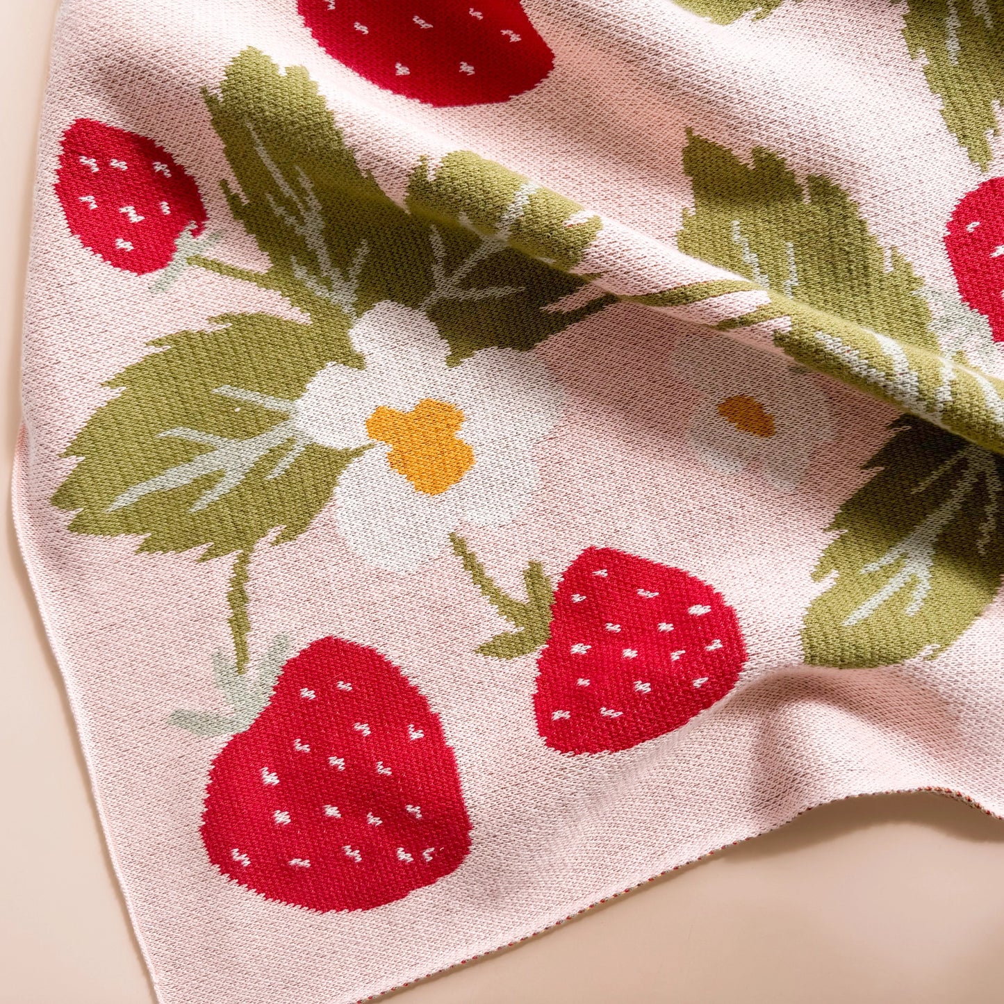Organic Strawberry Bunny Baby Blanket