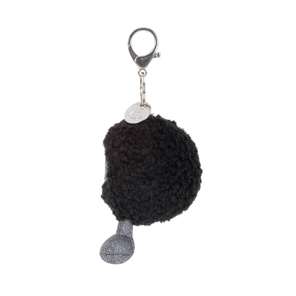 Amuseables Black Hole Bag Charm with a silver tag on a white background