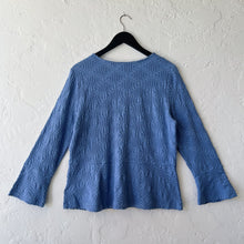 Load image into Gallery viewer, Habitat | Sunburst Knit Peplum Swing Jacket in Rain