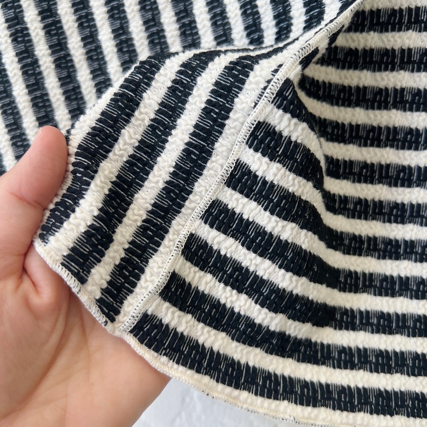 Asymmetrical Collar Pullover in Stripes