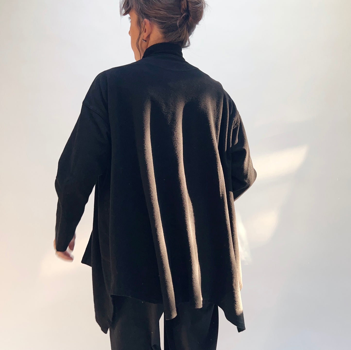 Eleven Stitch | Flare Coat in Black