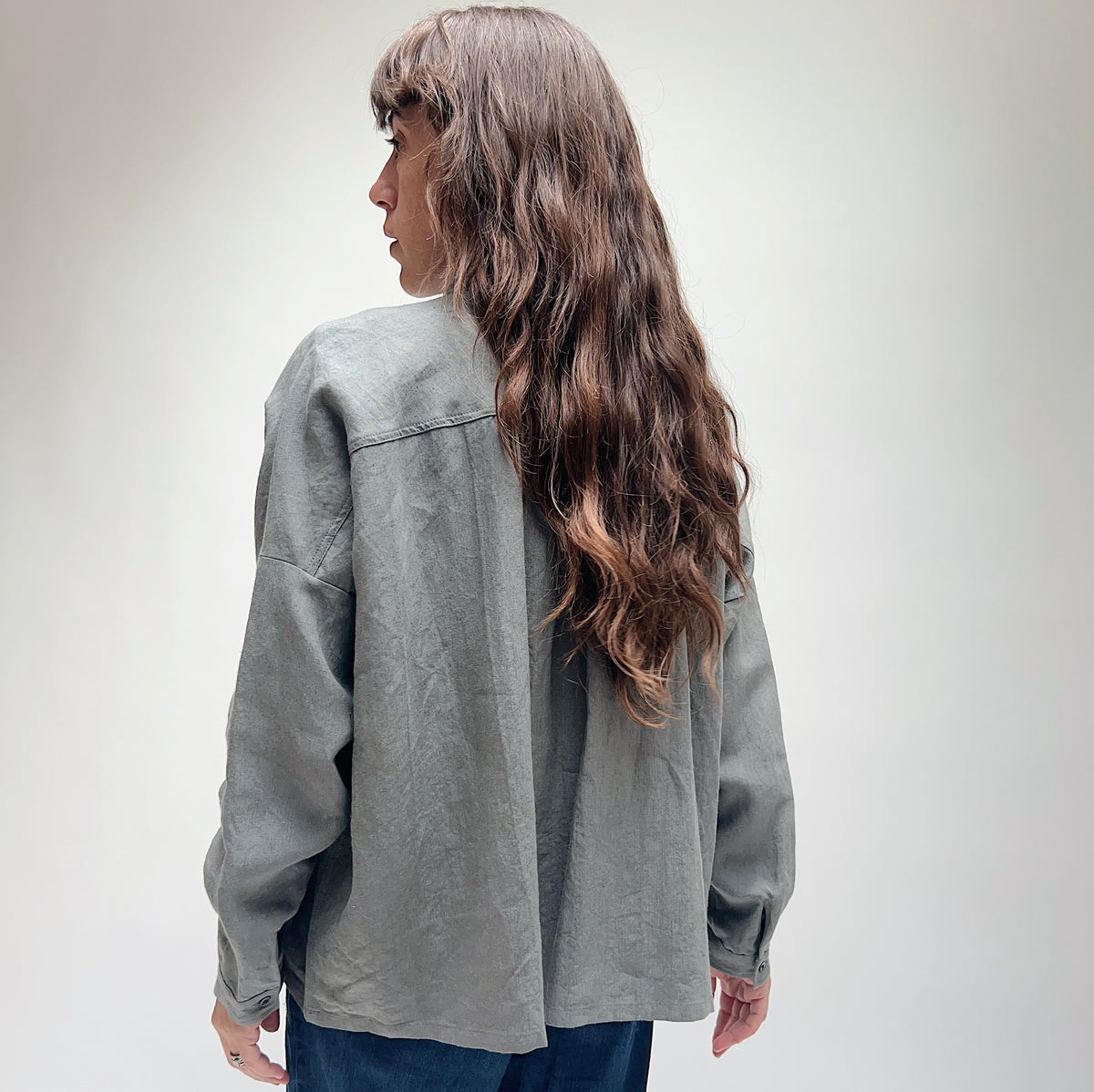 【美品】ICHI Antiquites ウールリネン　オーバーサイズ　シャツ Ichi Antiquités | Linen Shirt in Khaki – Dotter