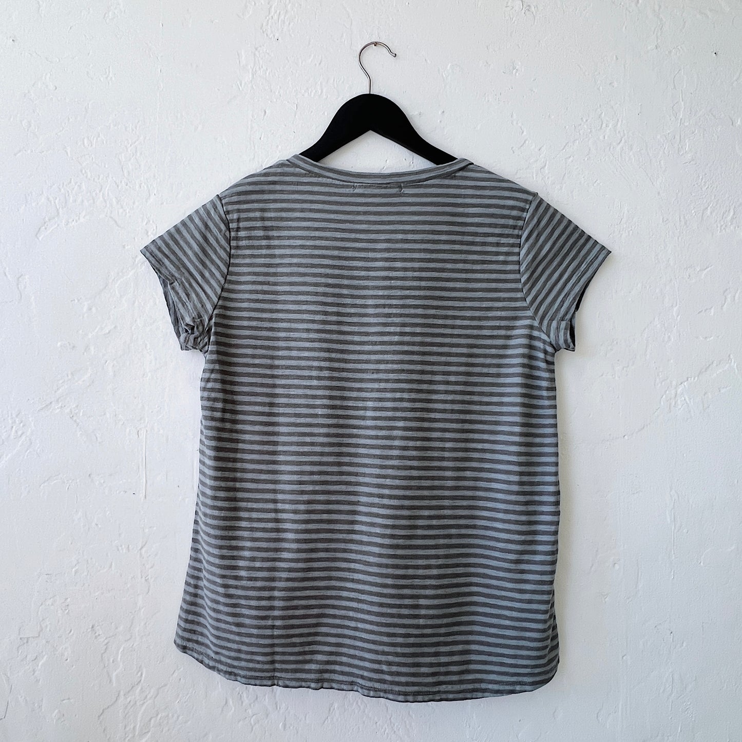 V-Neck Tee in Overcast Stripe