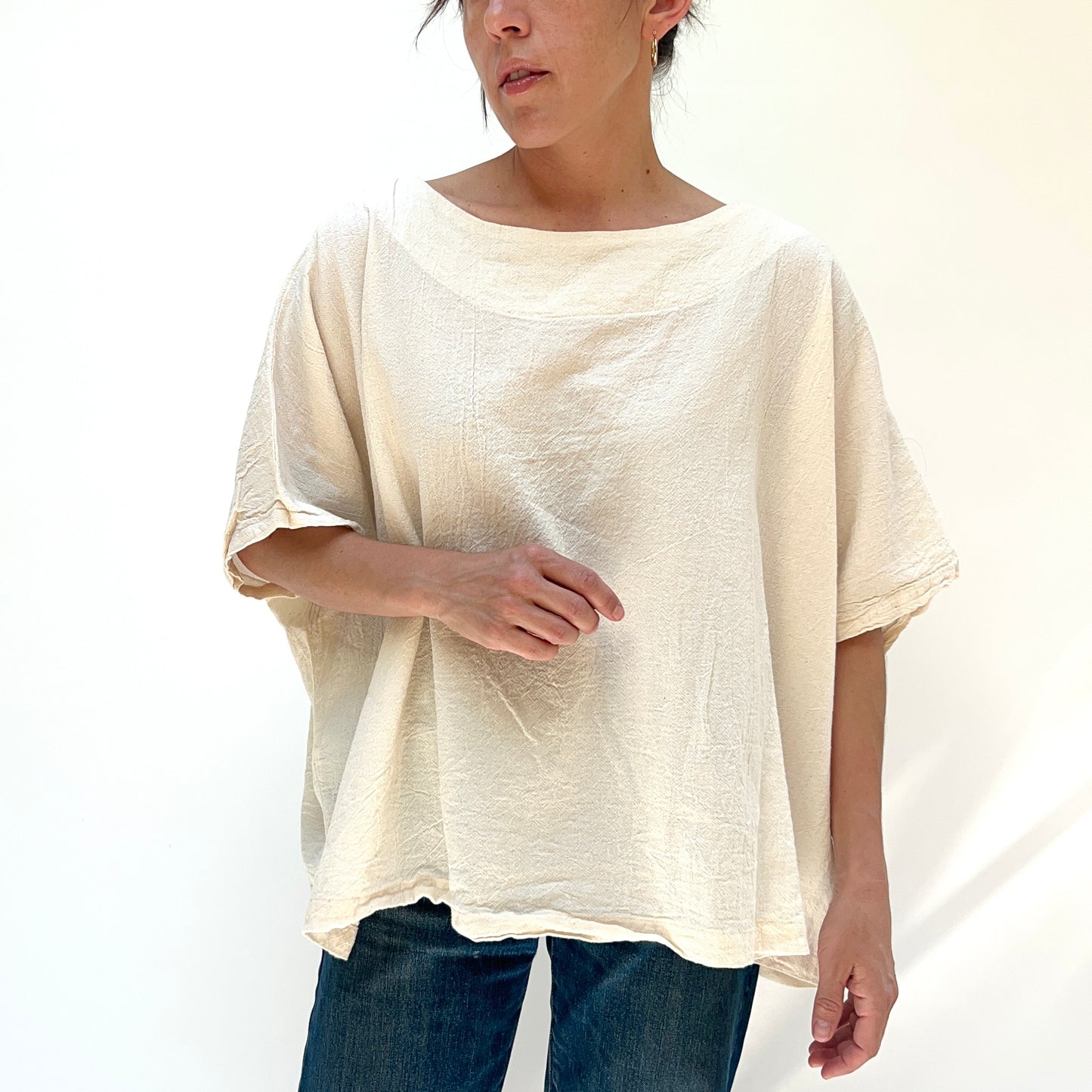 Coarse Cotton Box Top in Cream