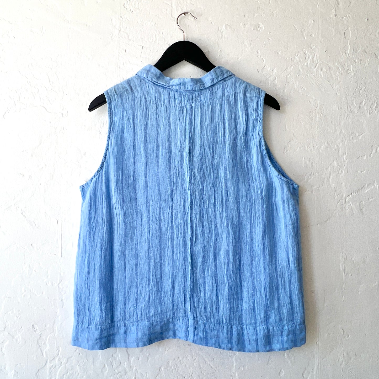 Sleeveless Shirt in Blue Stripe