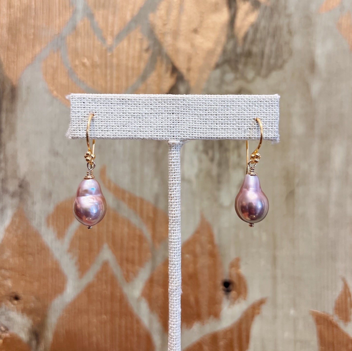 Champagne Baroque Pearl Earrings