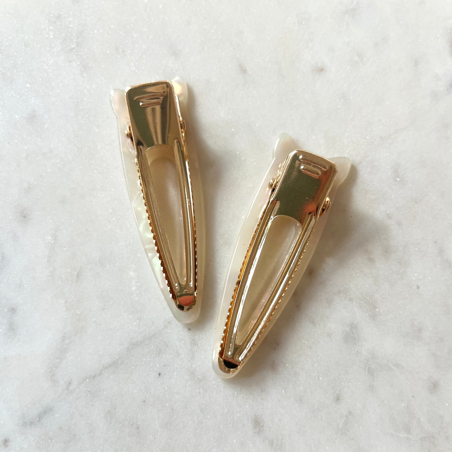 Cat Duo Clips in White Pearl