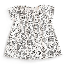 Load image into Gallery viewer, Winter Water Factory | Lily Baby Dress in Dogs Black Print
