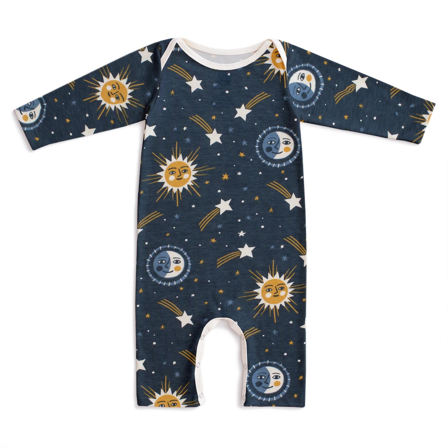Winter Water Factory | Long Sleeve Romper in Celestial Navy