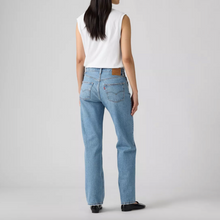 Load image into Gallery viewer, Person wearing light blue jeans and a white top on a plain background