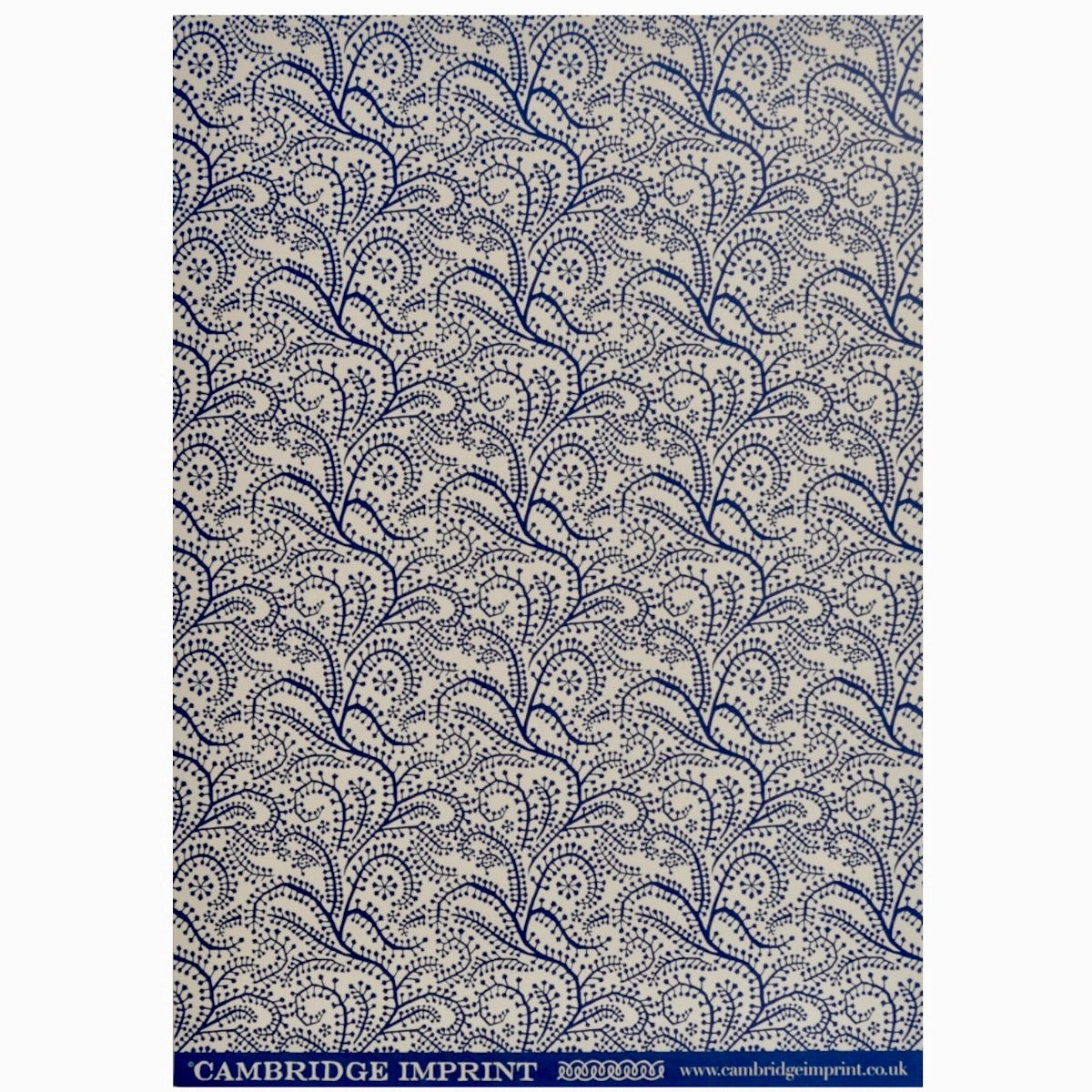 Cambridge Imprint | Seaweed Paisley Patterned Paper in Prussian Blue