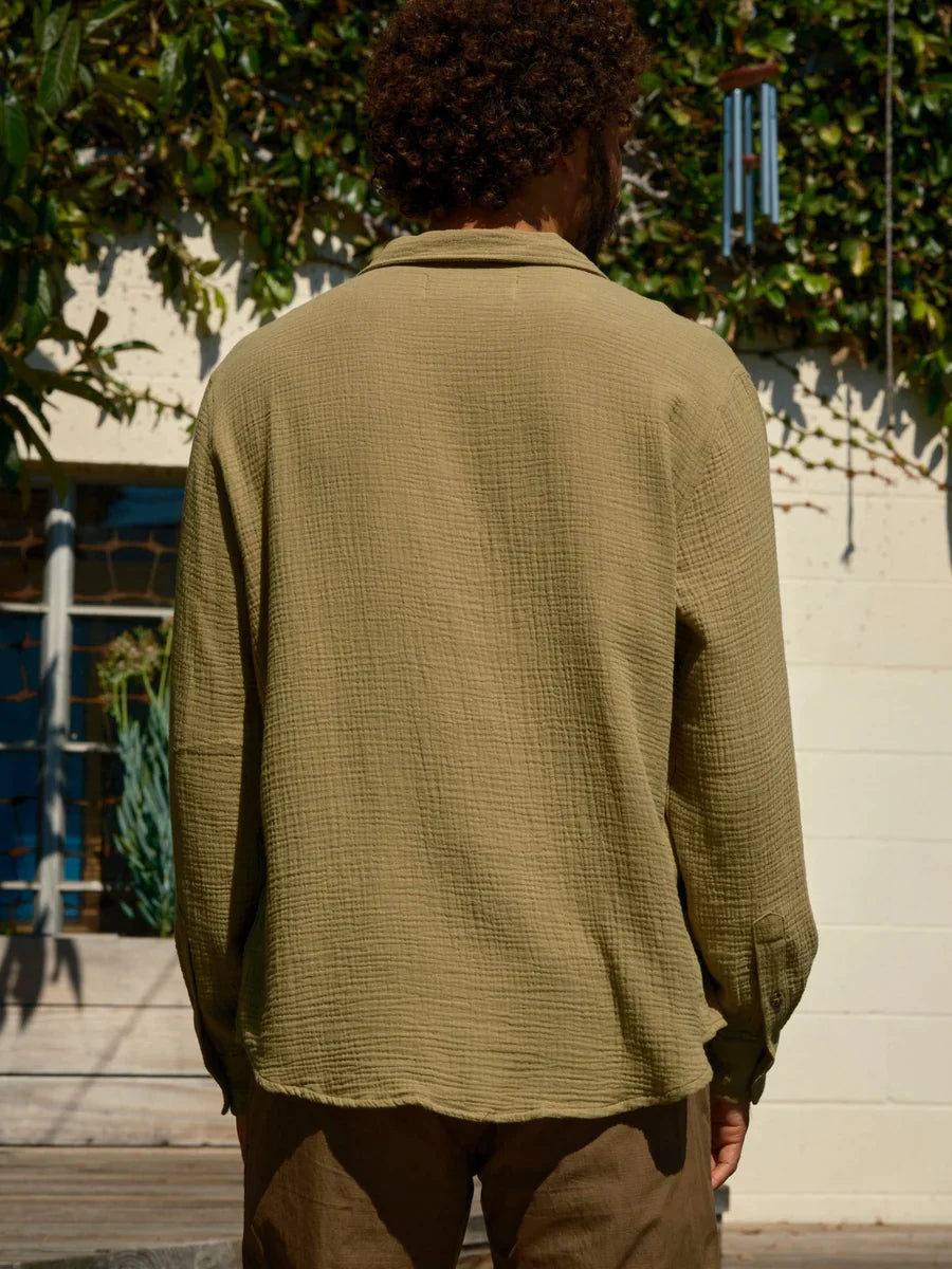 Cosmo Long Sleeve Shirt in Moss Green