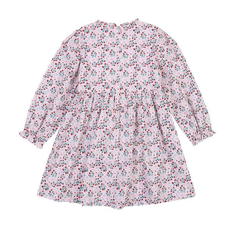 Leah Strawberry Print Smocked Dress