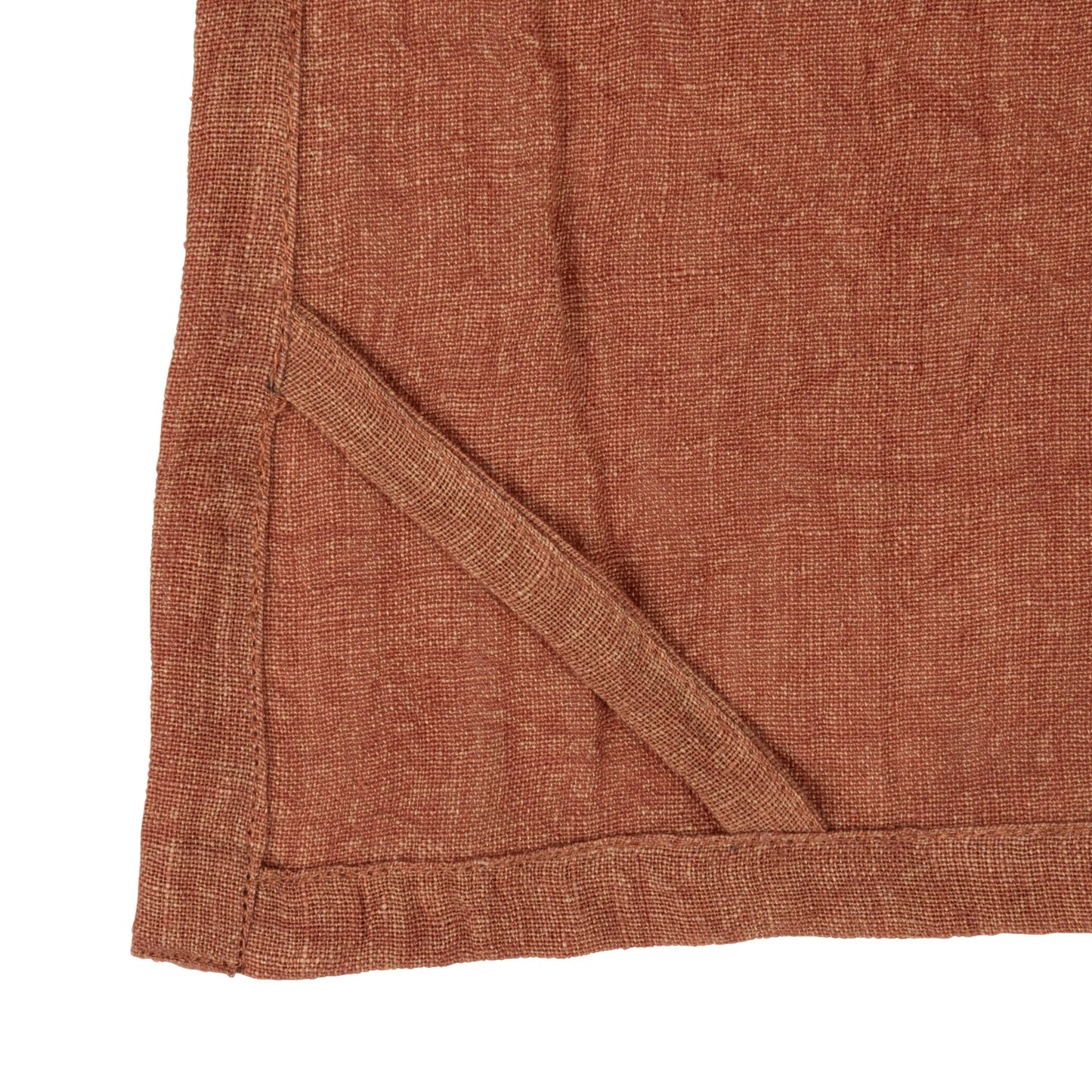Stonewashed Linen Tea Towel in Rust