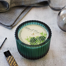 Load image into Gallery viewer, Roland Pine Ribbed Glass Candle