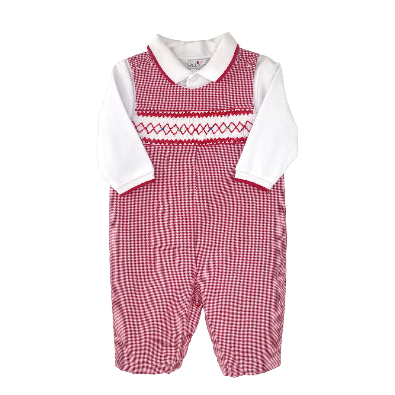 Red Check Smocked Longall