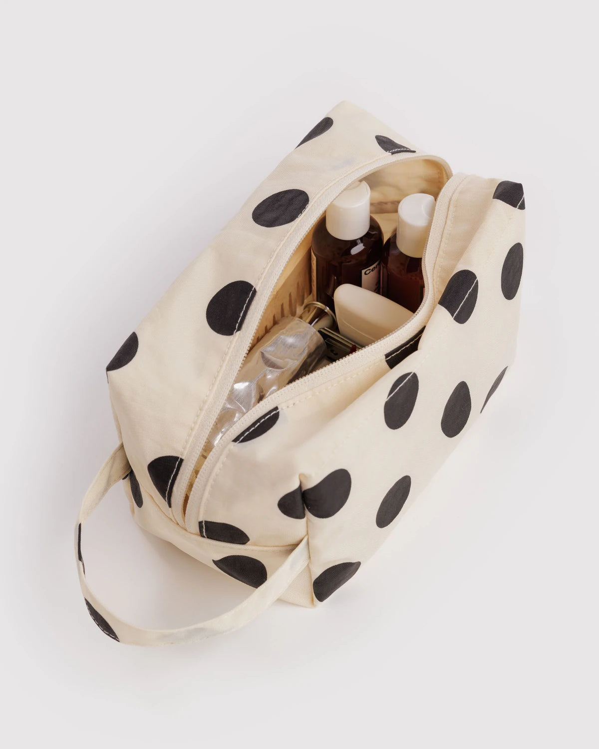 Dopp Kit in Black and White Polka Dot