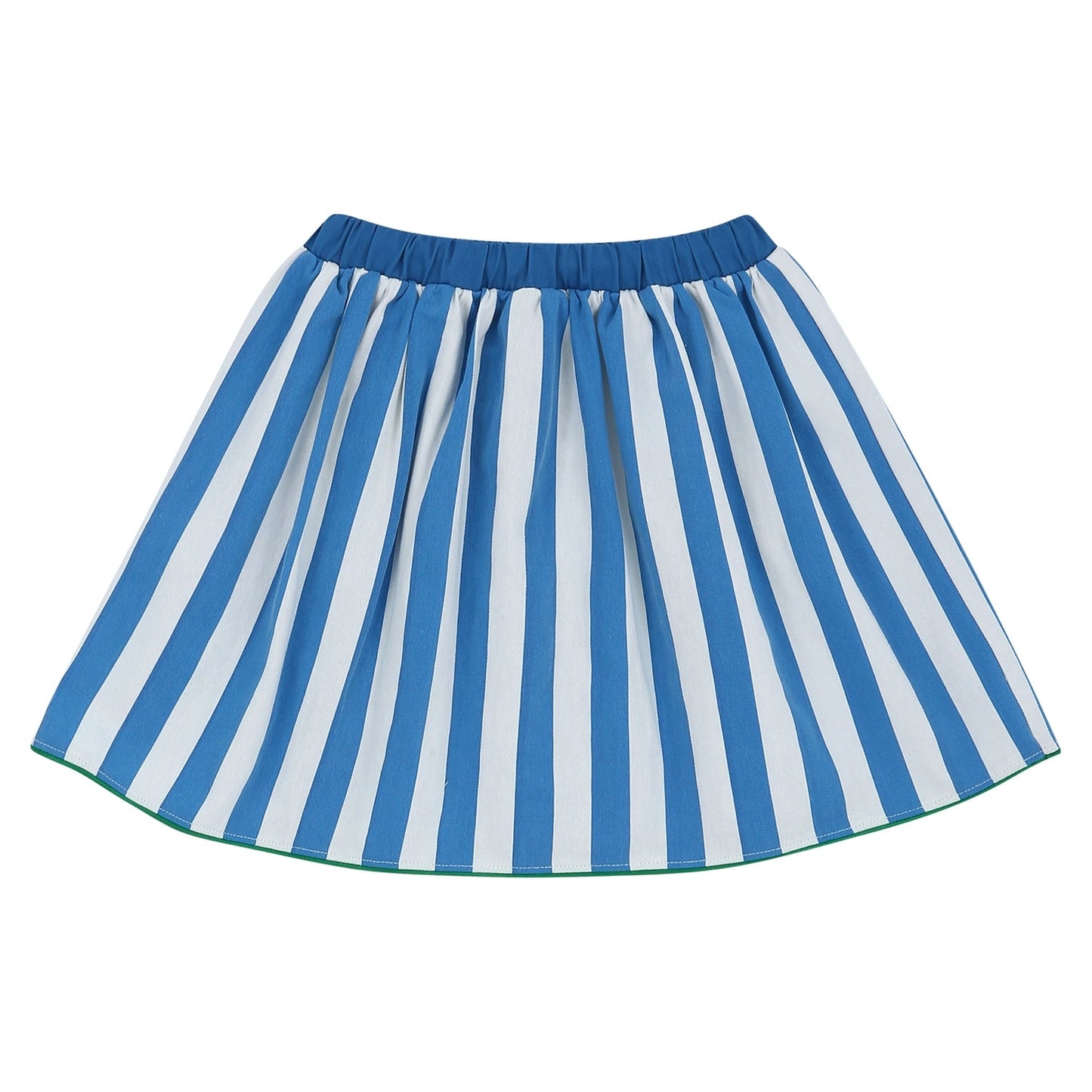 Striped Pleated Skirt in Blue