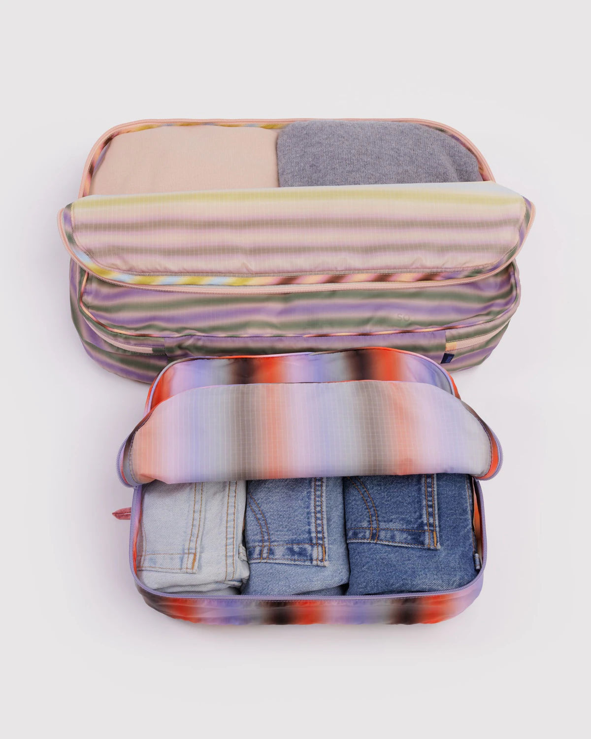 Baggu | Large Packing Cube Set in Gradient Stripes