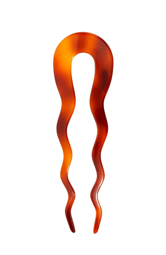 Tortoise Wavy Tooth Chignon Pin