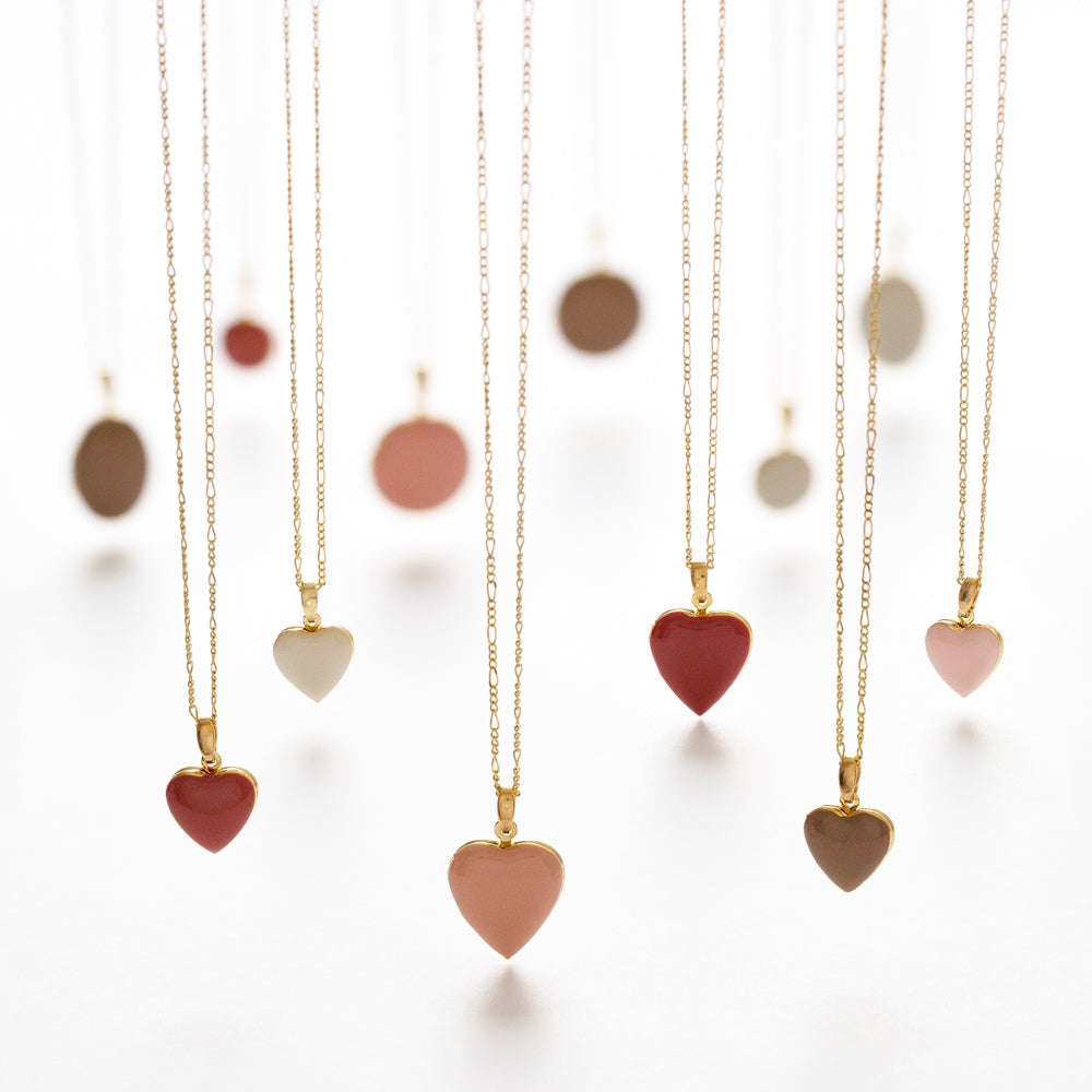 Enamel Heart Locket in Canyon