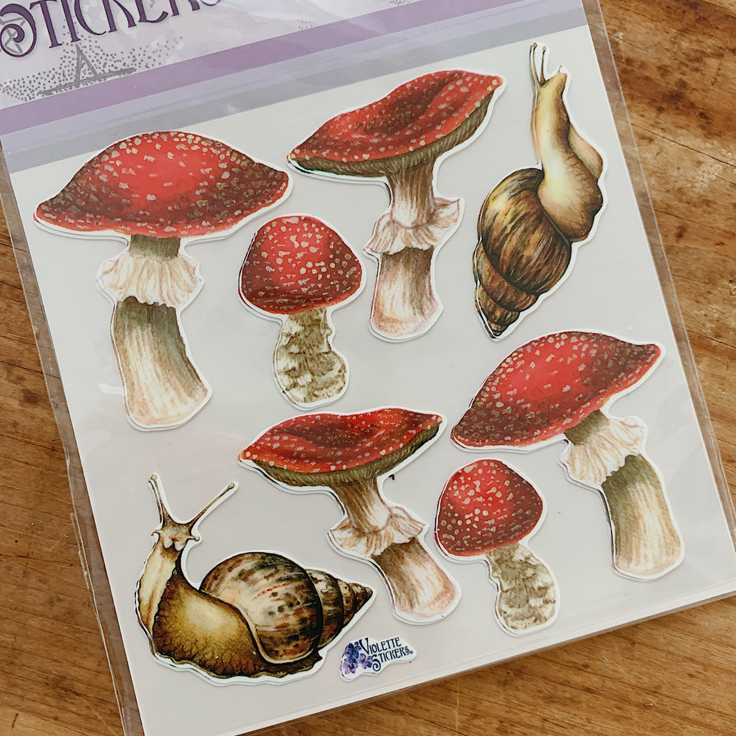 Violette Stickers | Snails & Toadstools