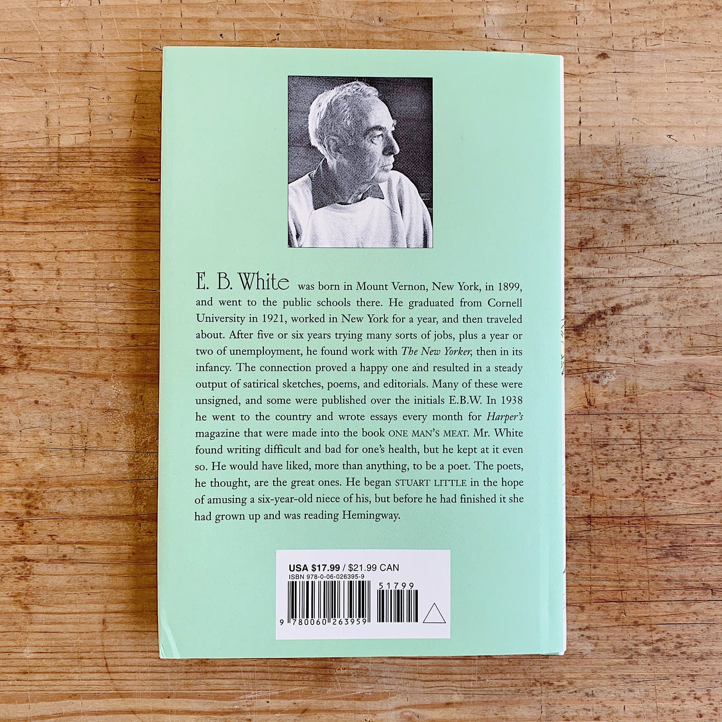 charlotte's web laydown back cover on wooden background