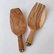 Load image into Gallery viewer, Kenyan Wide Inlaid Salad Servers