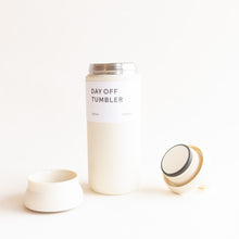 Load image into Gallery viewer, front view of day off tumbler in white