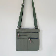 Load image into Gallery viewer, Highway | Pete Multi-Pocket Cross Body Shoulder Bag in Green x Grey | Mini
