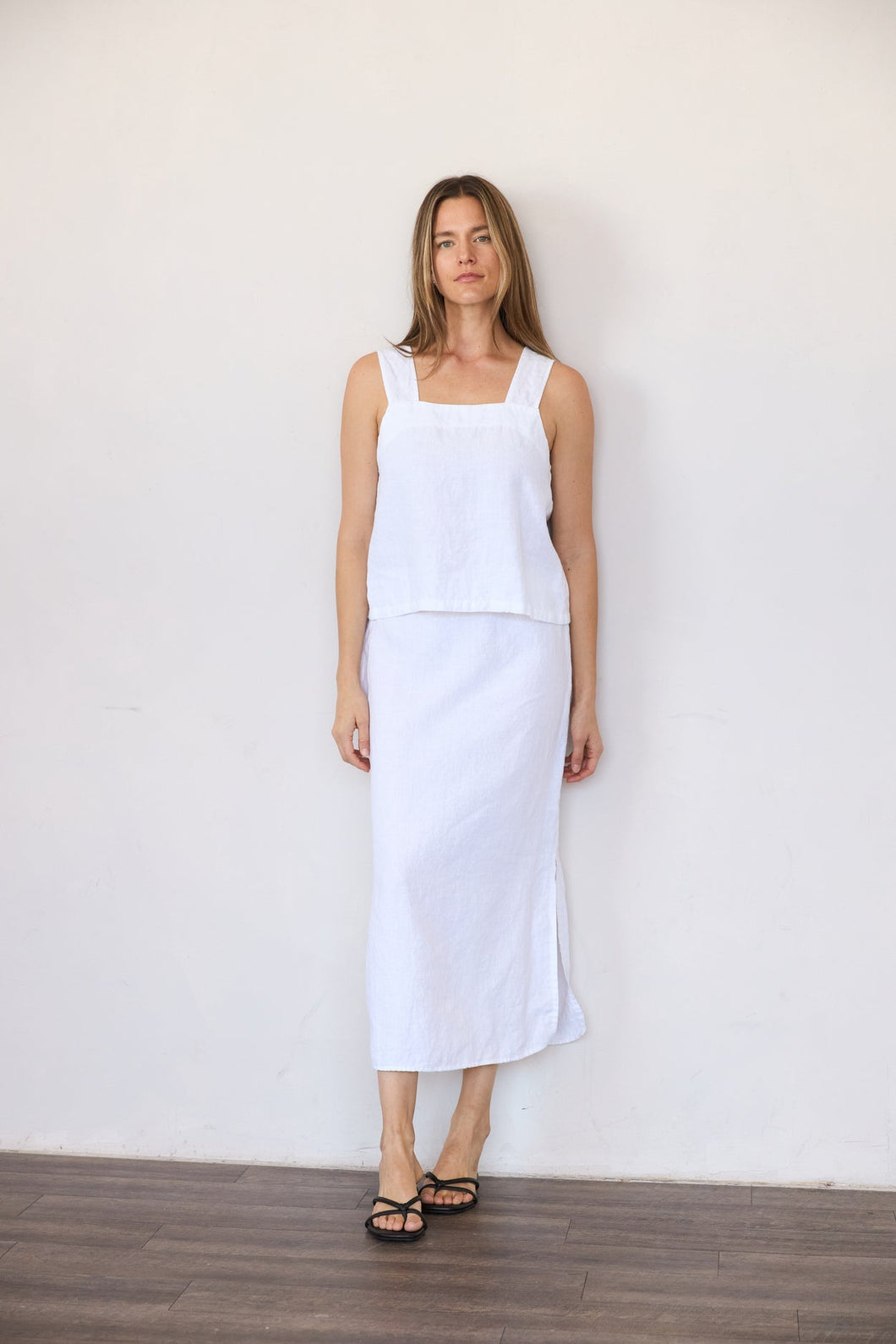 It Is Well | Linen Strap Tank in Salt