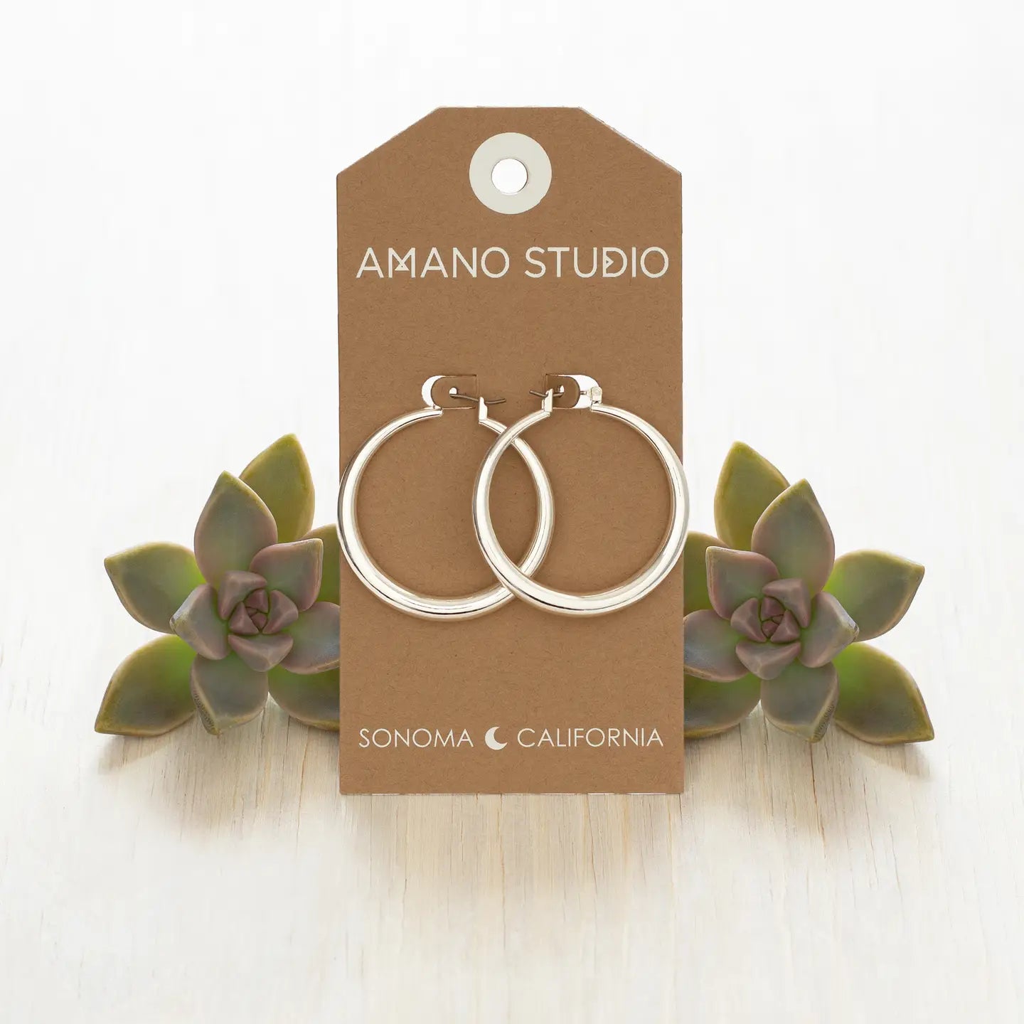 Large Maria Hoops in Silver