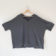 Load image into Gallery viewer, Cut Loose | V-Neck Top in Anthracite Stripe
