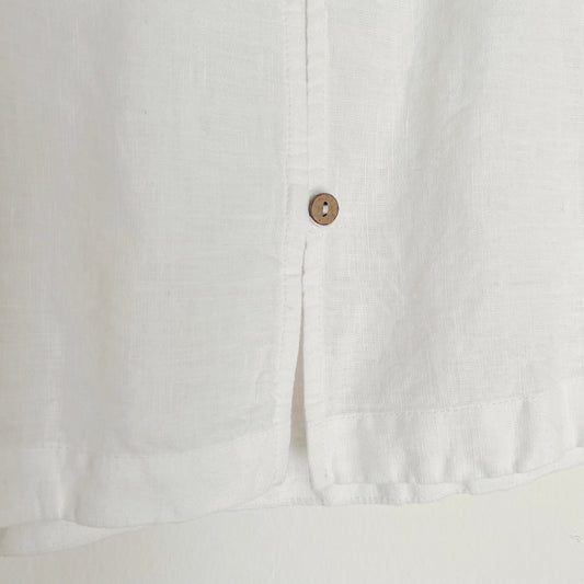 Button Back Tank in White