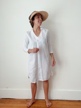 Load image into Gallery viewer, Cut Loose | Linen Combo Collar Dress in White
