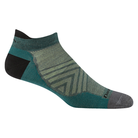 Teal Darn Tough Run no-show tab ultra-lightweight running sock.
