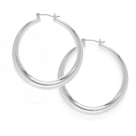 Large Maria Hoops in Silver