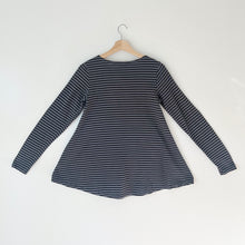 Load image into Gallery viewer, Cut Loose | Fit &amp; Flare Top in Anthracite Stripe
