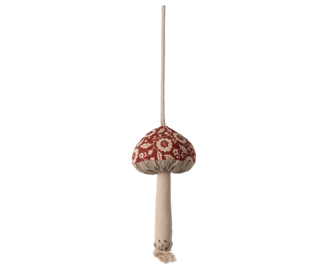 Maileg | Mushroom Winter Flower Ornament in Red