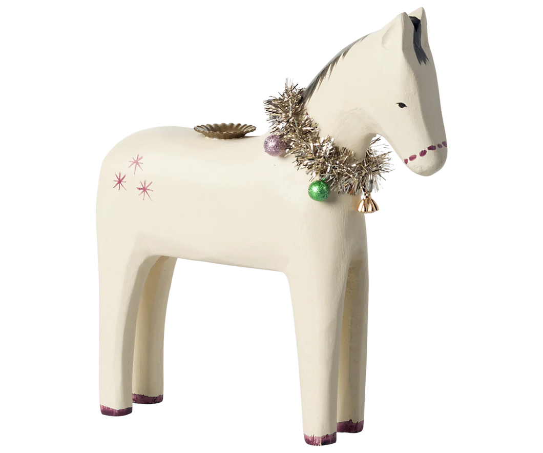 Maileg | Wooden Candle Holder - Small Horse