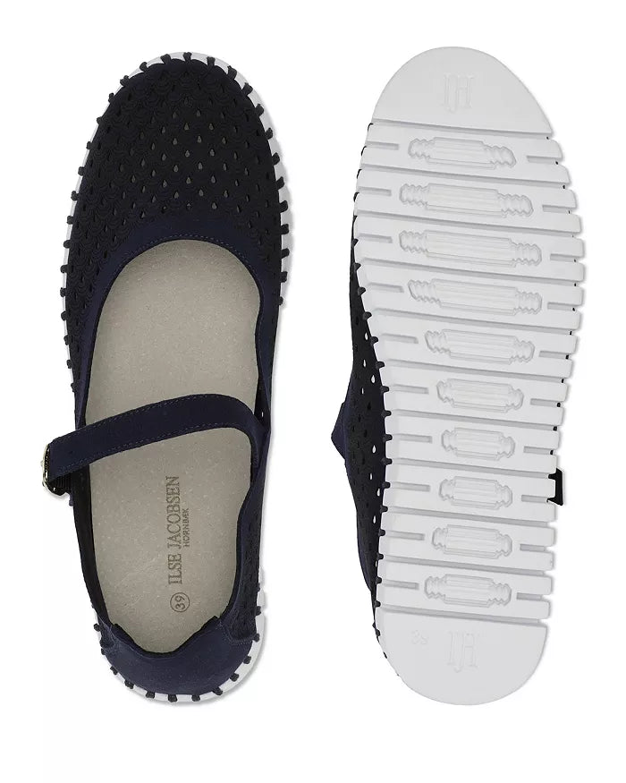 Ilse Jacobsen | Tulip Mary Jane Ballet Flats in Dark Indigo