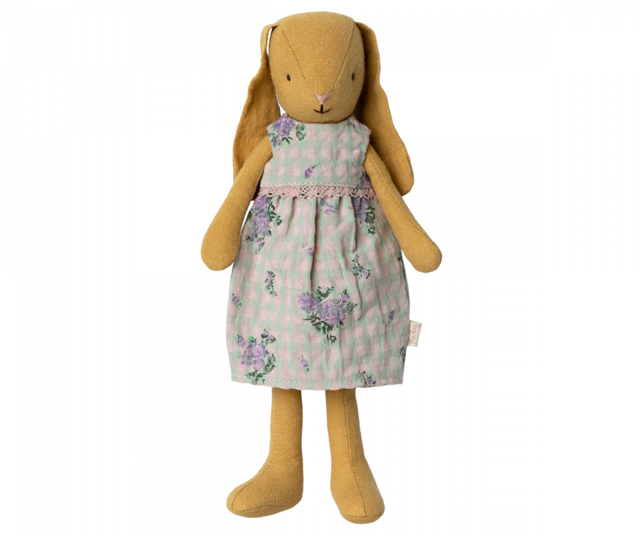 Maileg | Dusty Yellow Flower Dress Bunny, Size 2