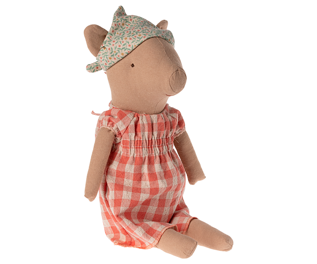 Maileg | Pig in Checkered Dress
