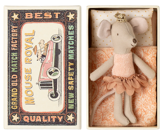 Maileg | Little Sister Princess Mouse in Matchbox