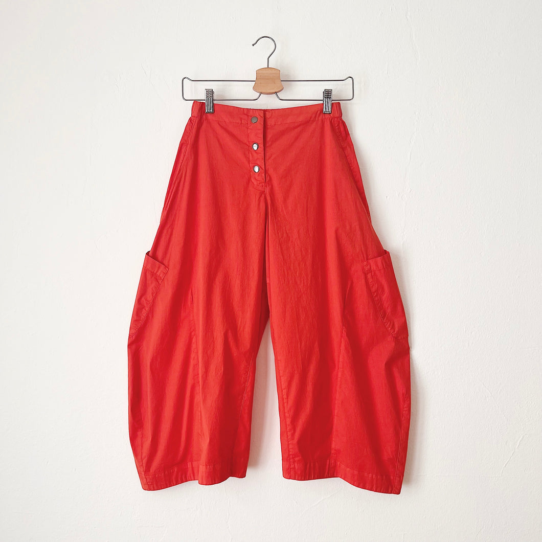Eleven Stitch | Snap Front Pant in Tomato
